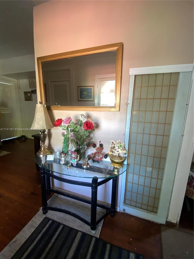 interior space with hardwood / wood-style flooring