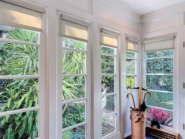 doorway with crown molding