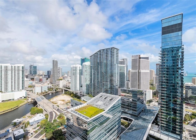 city view with a water view