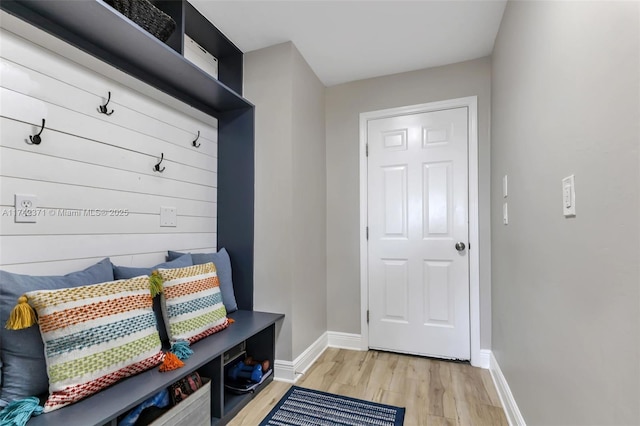 mudroom featuring light wood-type flooring