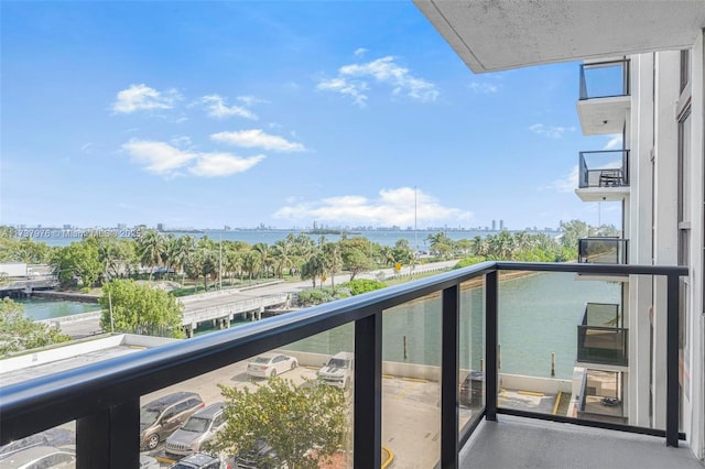 balcony with a water view