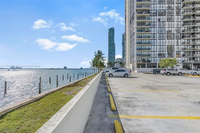 view of road featuring a water view