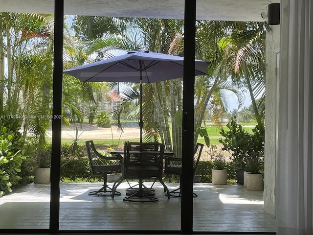 doorway to outside featuring french doors