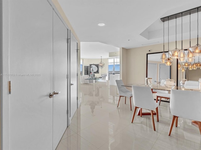 view of tiled dining room