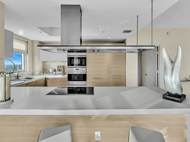 kitchen featuring sink and black appliances