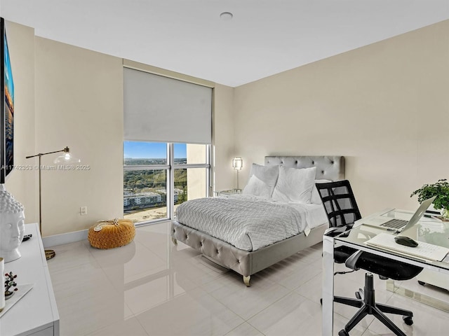 view of tiled bedroom