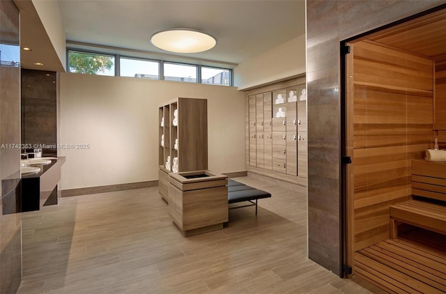 interior space featuring a wealth of natural light and wood-type flooring