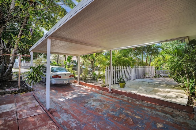 view of patio / terrace featuring a carport