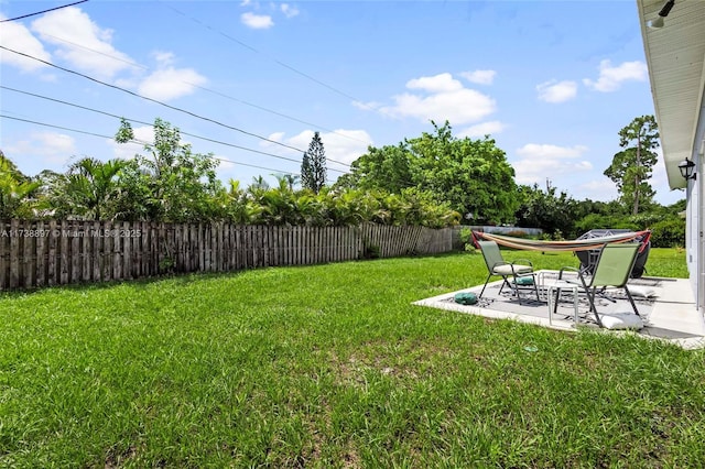 view of yard featuring a patio