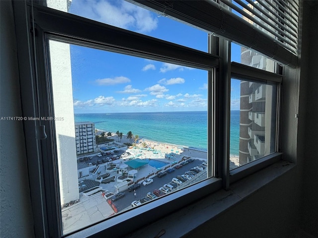 water view with a view of the beach