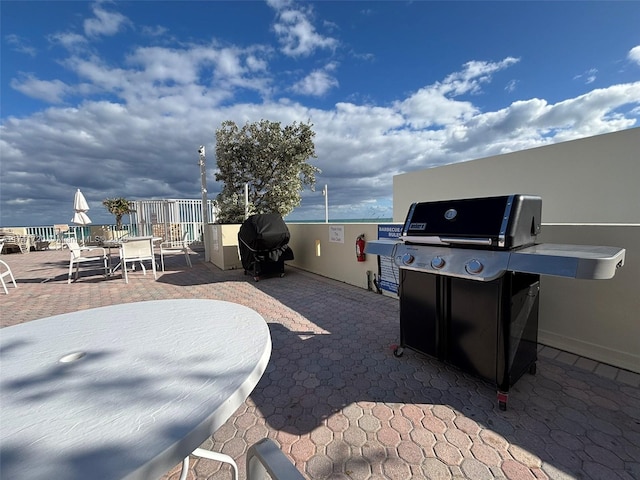 view of patio / terrace with a grill