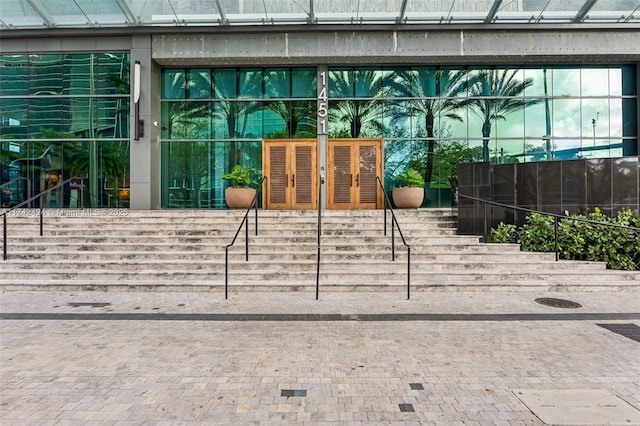 property entrance with french doors