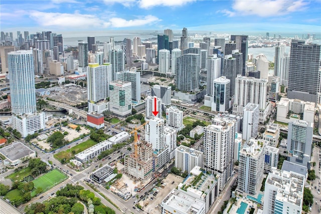 property's view of city with a water view