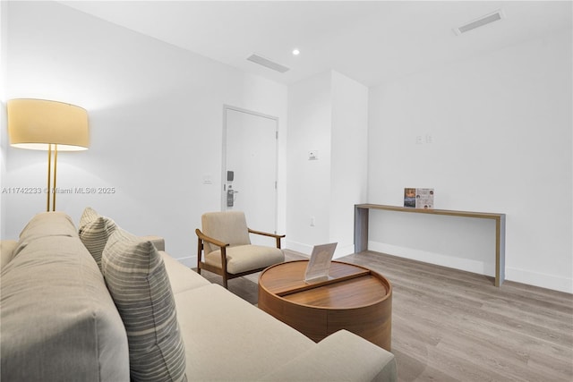 living room featuring light hardwood / wood-style floors