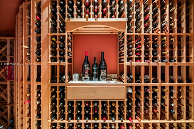 view of wine cellar