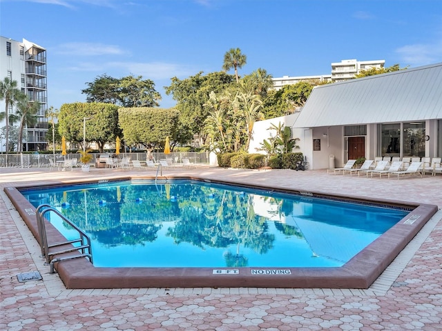 view of pool with a patio area