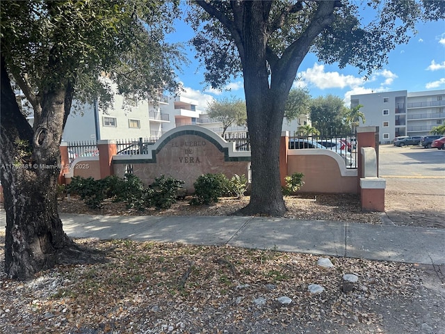 view of community sign