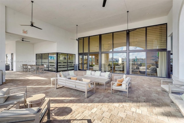 view of patio / terrace featuring outdoor lounge area and ceiling fan