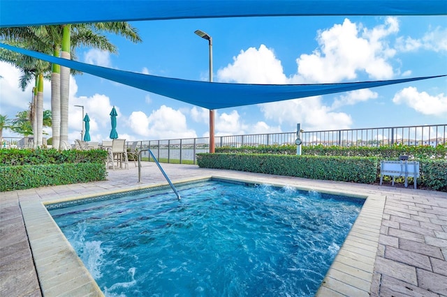 view of pool featuring a patio