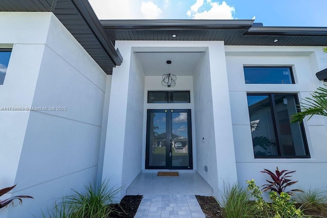 doorway to property with french doors