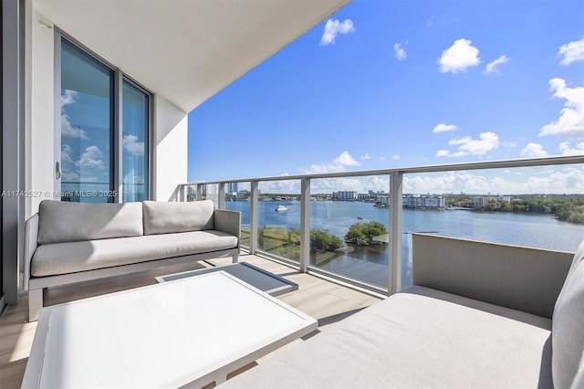 balcony with a water view