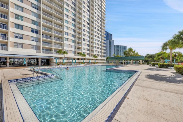 view of pool with a patio area