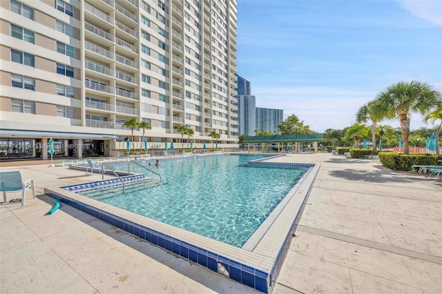 view of pool with a patio