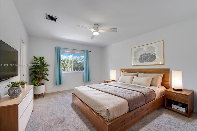 20849 NW 9th Path, Miami Gardens, FL 33169 - bedroom with ceiling fan and light carpet