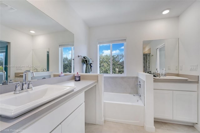 20849 NW 9th Path, Miami Gardens, FL 33169 - bathroom featuring tile patterned flooring, a bathing tub, and vanity