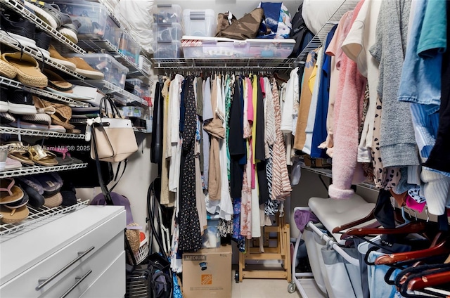 view of walk in closet