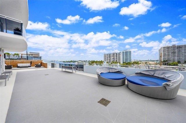 view of patio featuring a view of city