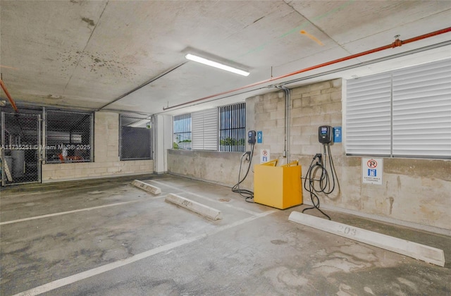 view of parking garage