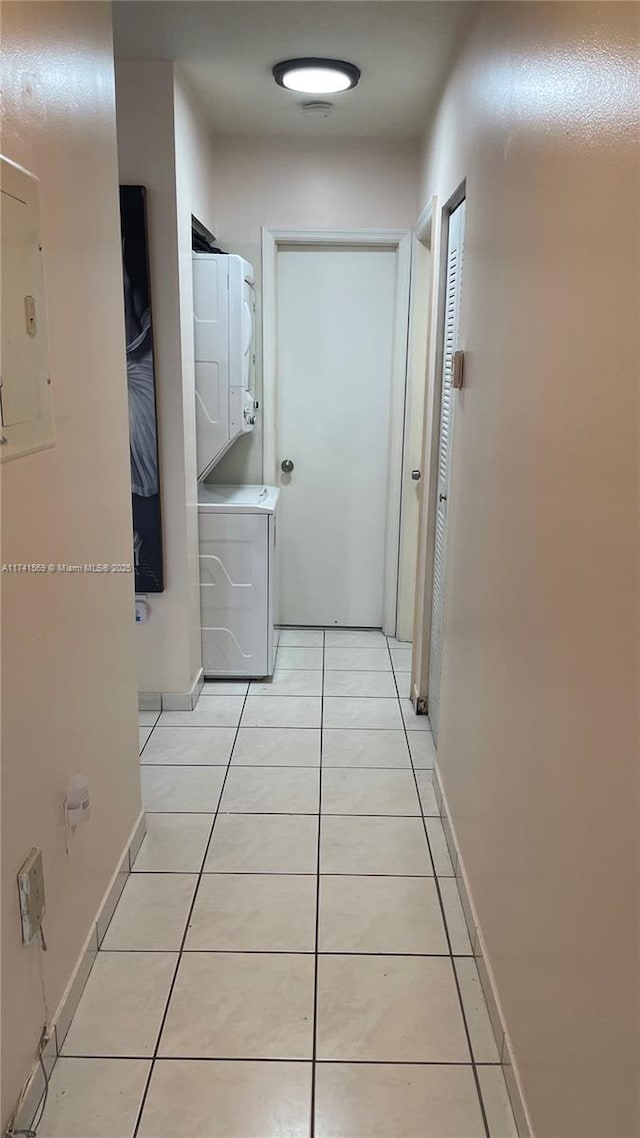 hallway featuring light tile patterned floors