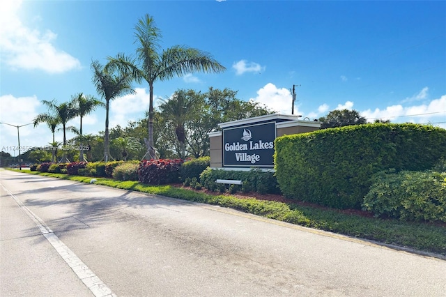 view of community sign