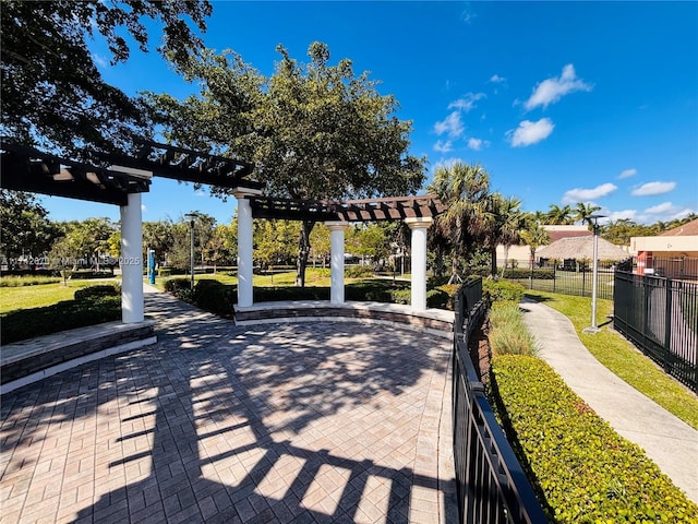 view of community with a pergola