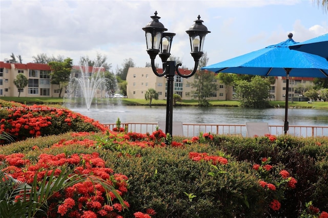 view of home's community with a water view