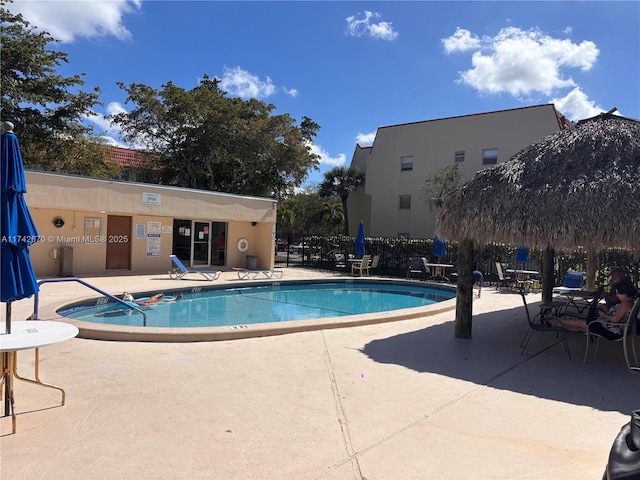 view of pool with a patio area