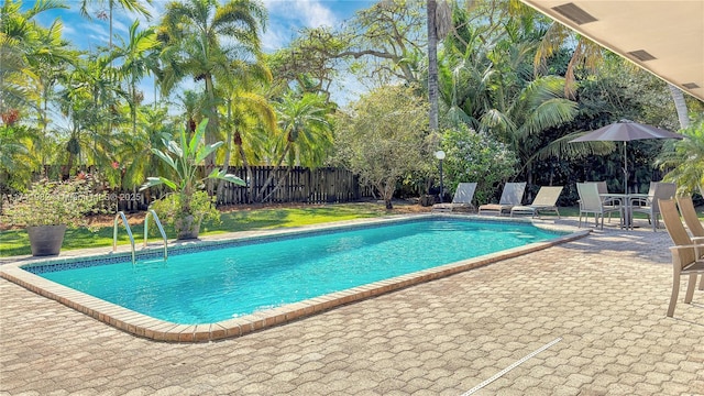 view of pool with a patio area