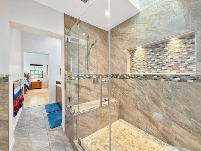 bathroom with an enclosed shower