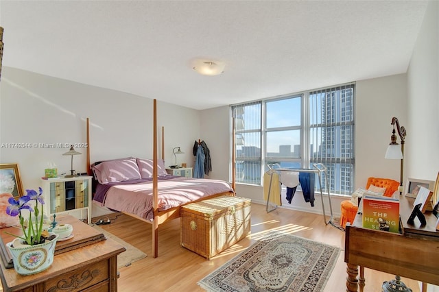 bedroom featuring light wood-type flooring