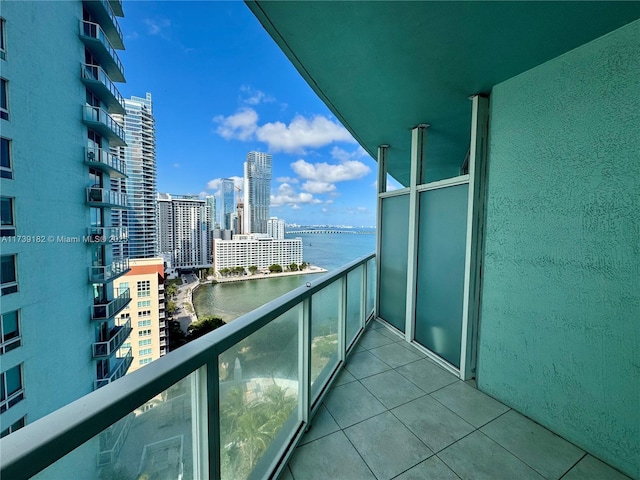 balcony with a water view