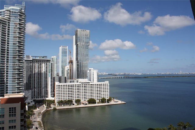 view of city featuring a water view