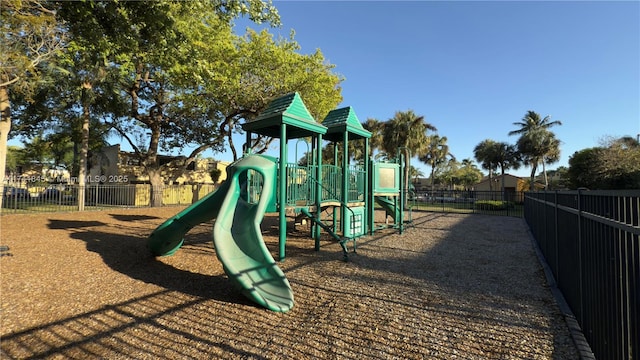 community jungle gym with fence