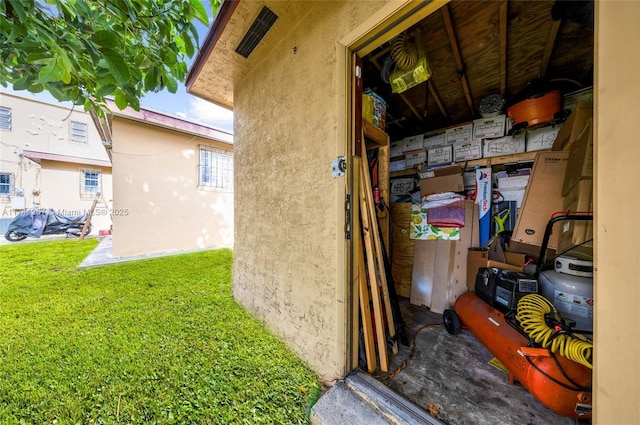 view of storage area