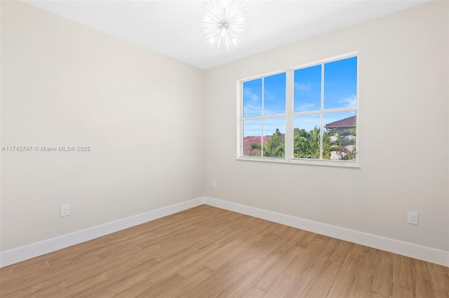 empty room featuring light hardwood / wood-style flooring