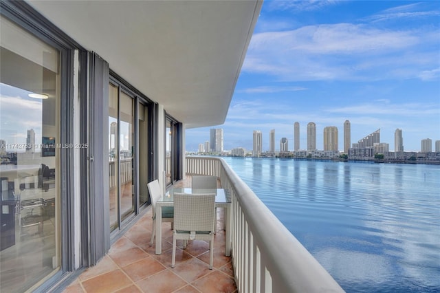 balcony with a water view