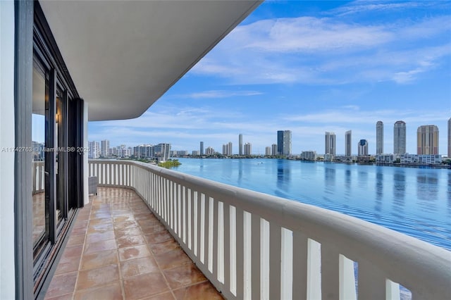 balcony with a water view