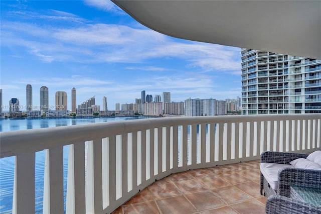 balcony with a water view