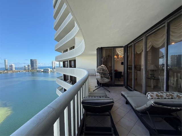 balcony with a water view