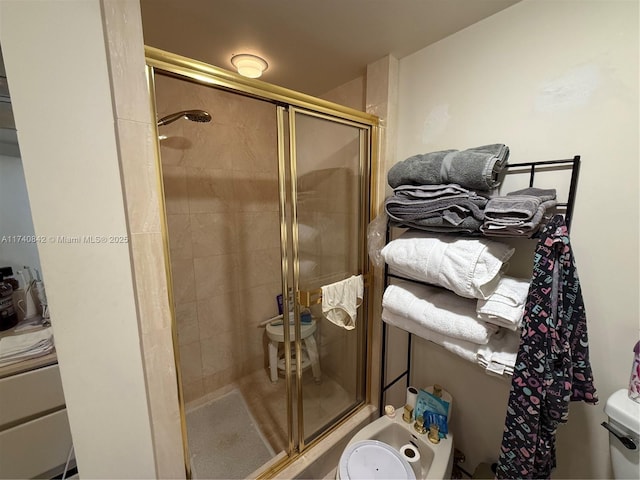 bathroom featuring walk in shower